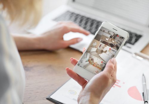 phone with cameras on screen